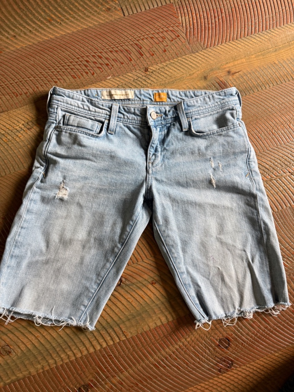 Anthro Pilcro and the Letterpress Hyphen distressed cutoff jeans shorts size 26P